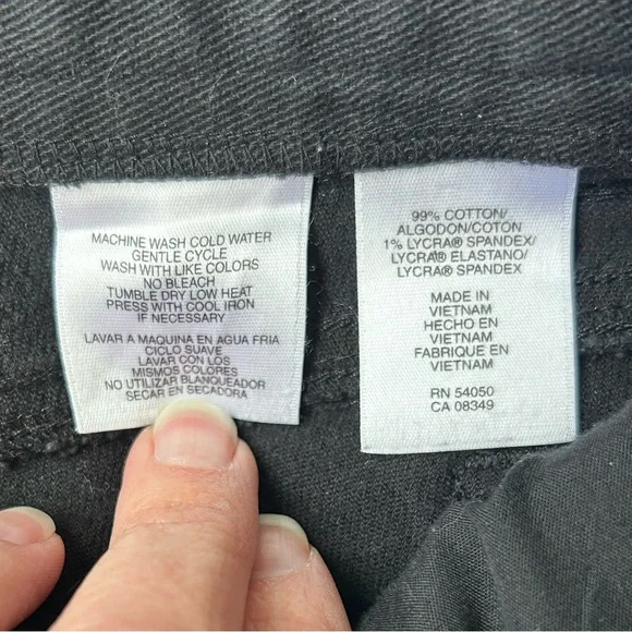 Jones New York Black Straight Leg Denim with Modern Distressing - Picture 5 of 9